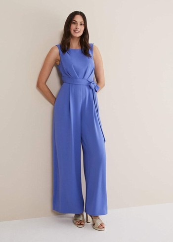 Phase Eight Elaina Blue Wide Leg Jumpsuit Blue Canada | ZQGTCM-539